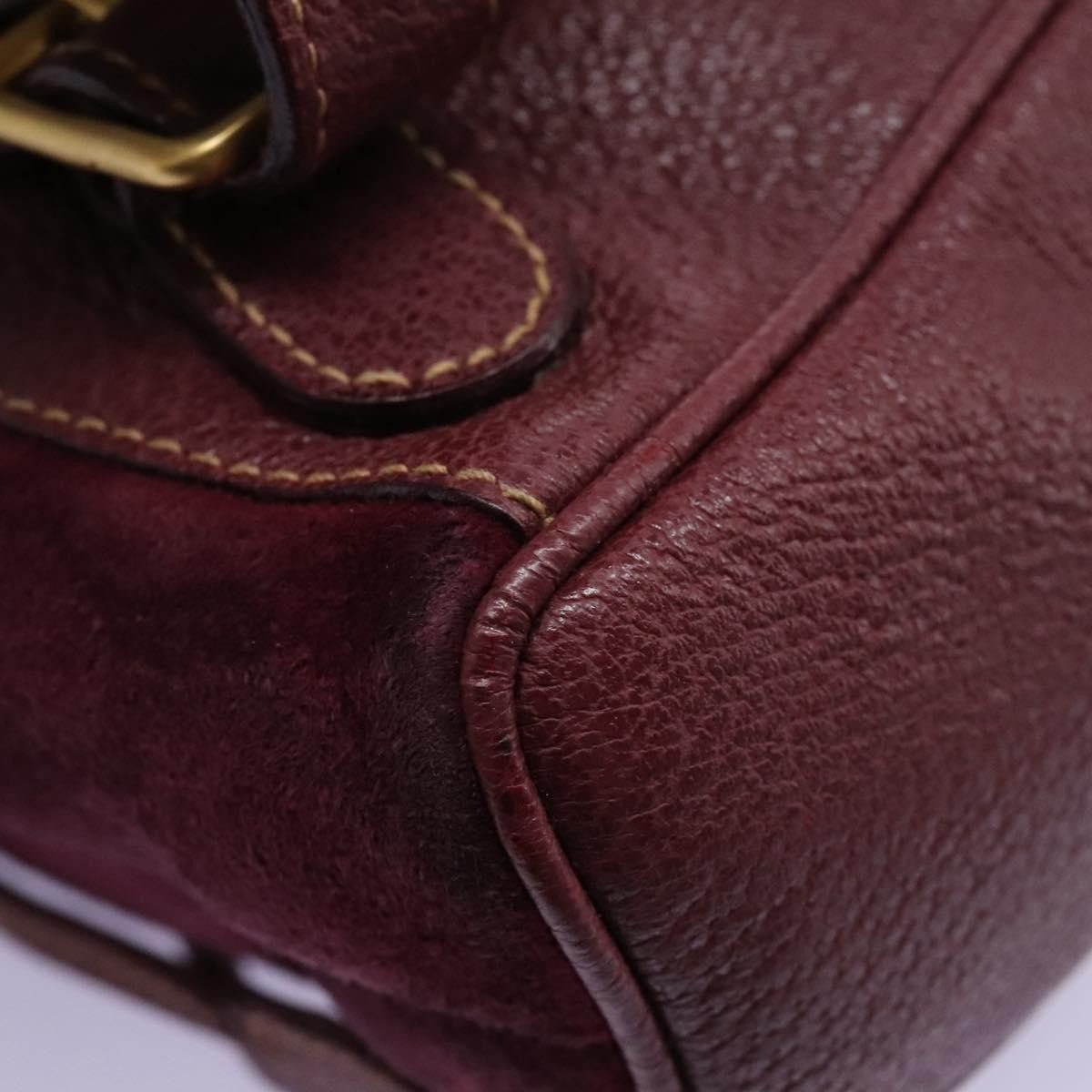 Gucci Vintage Bamboo Backpack Suede, PURPLE, SUEDE, Backpack