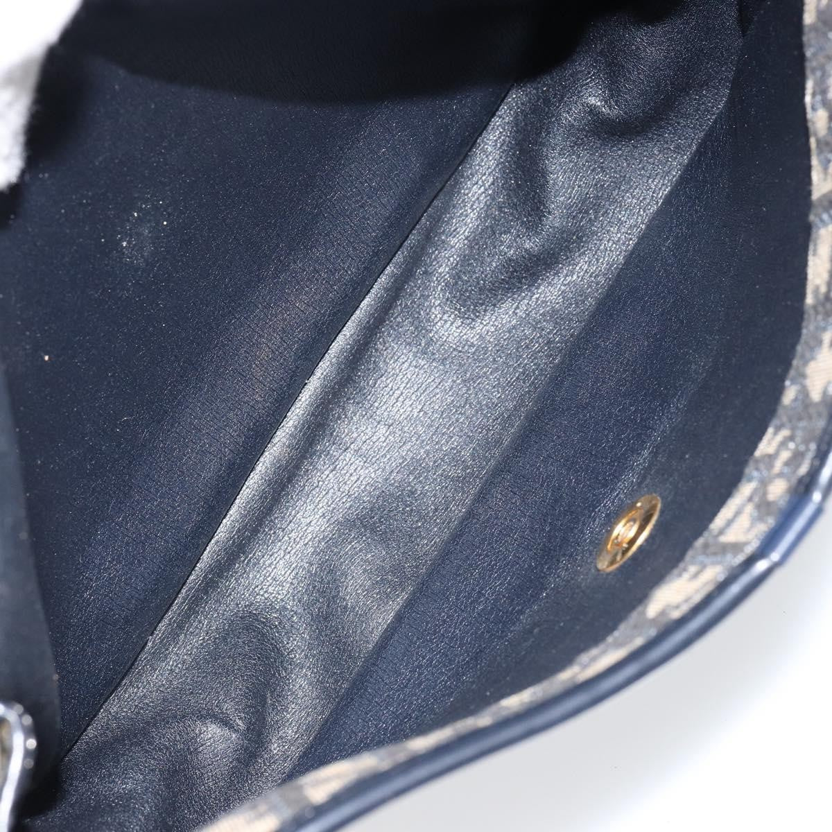 Christian Dior Vintage Trotter Shoulder Bag Canvas, NAVY, CANVAS, Shoulder bag