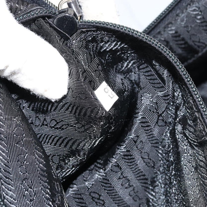 Prada Vintage Shoulder Bag Nylon and Leather, BLACK, NYLON, Shoulder bag