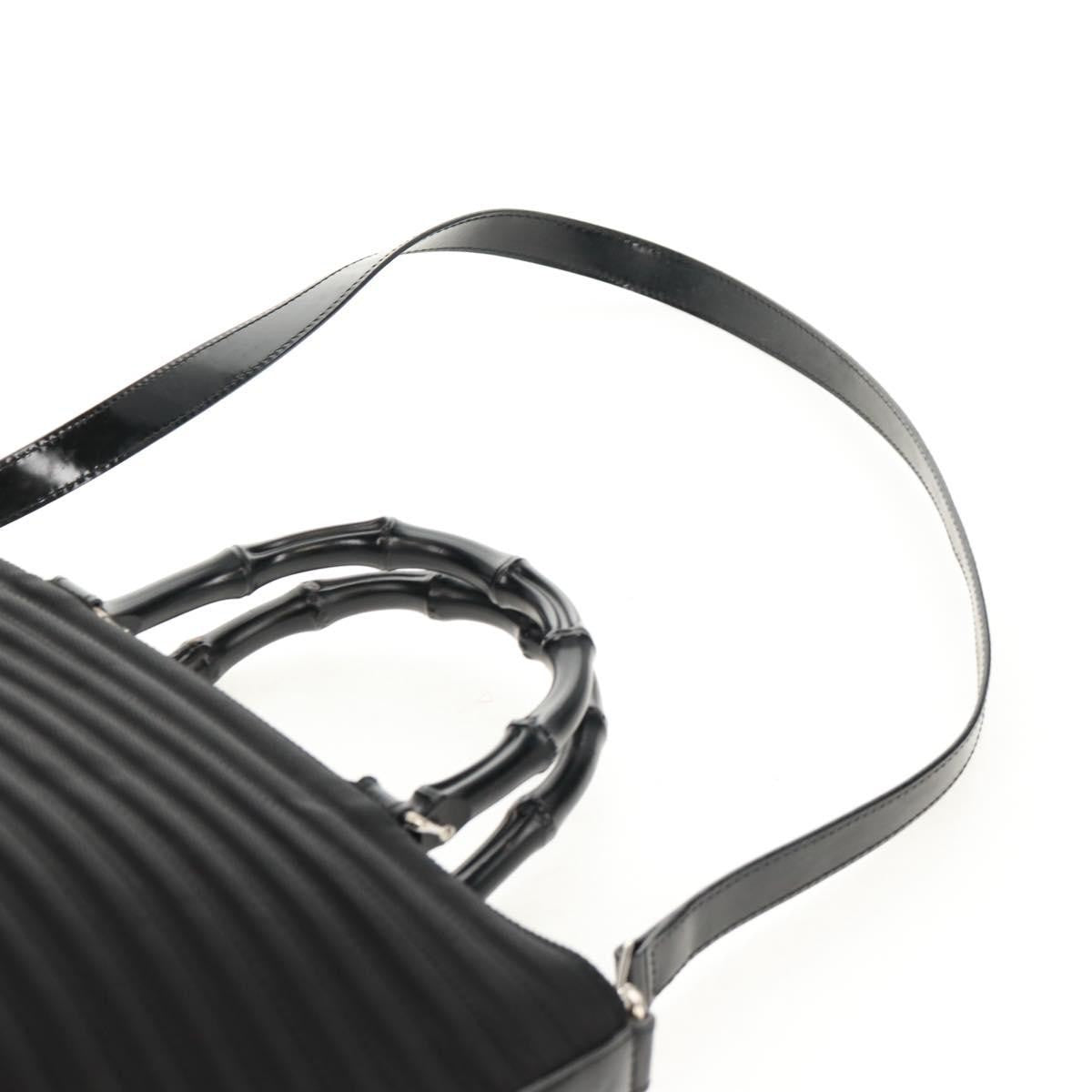 Gucci Vintage Bamboo Handle Bag Nylon, BLACK, NYLON, Handbag