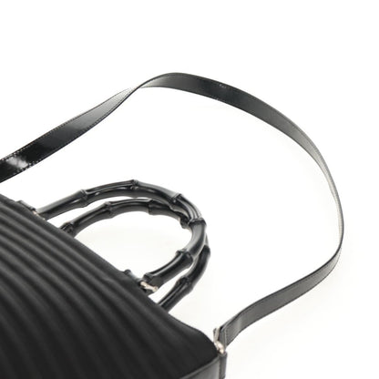 Gucci Vintage Bamboo Handle Bag Nylon, BLACK, NYLON, Handbag