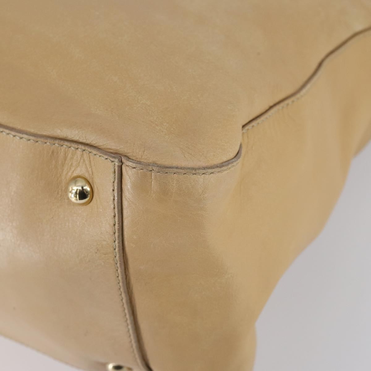 Fendi Twins Tote Leather, BEIGE, LEATHER, Tote bag