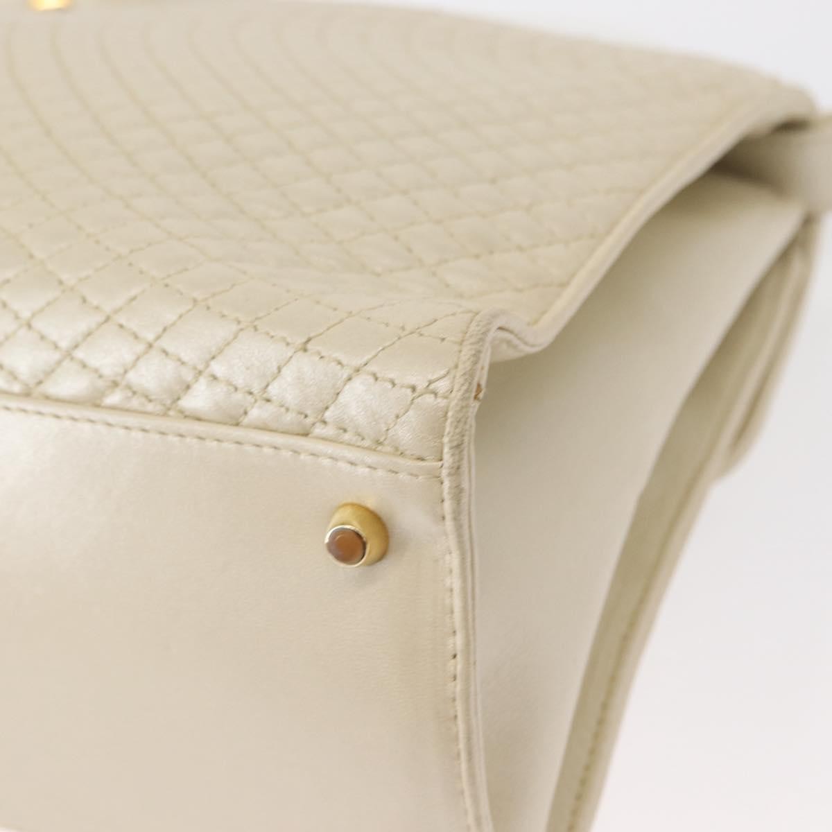 Bally Vintage Handbag Quilted Leather, BEIGE, LEATHER, Handbag