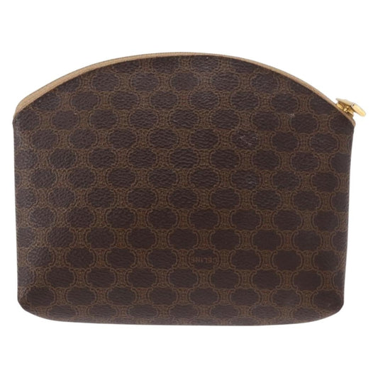 Celine Macadam Pochette Canvas and Leather, BROWN, CANVAS, Clutche & pouche