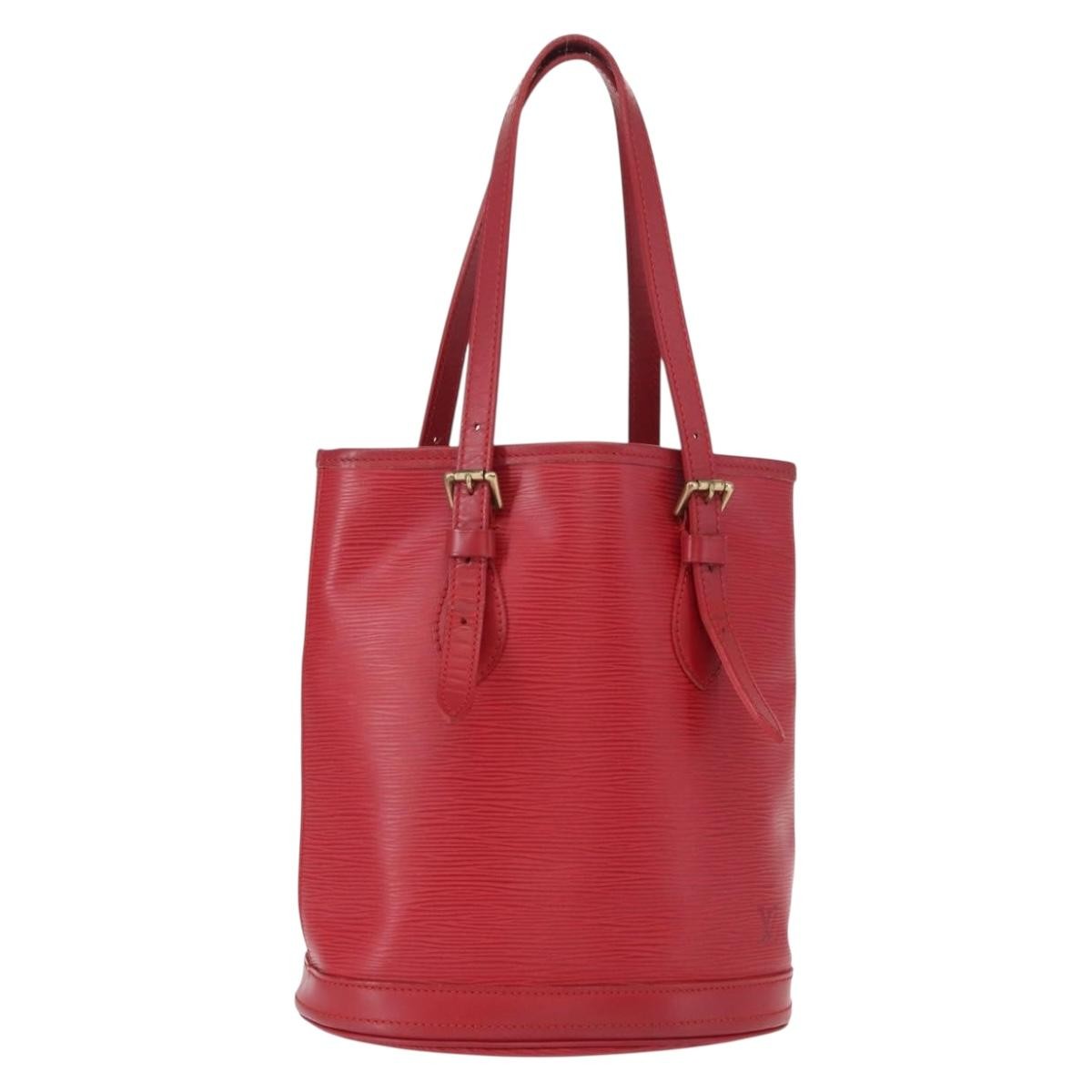 Louis Vuitton Bucket Bag Epi Leather, RED, LEATHER, Shoulder bag