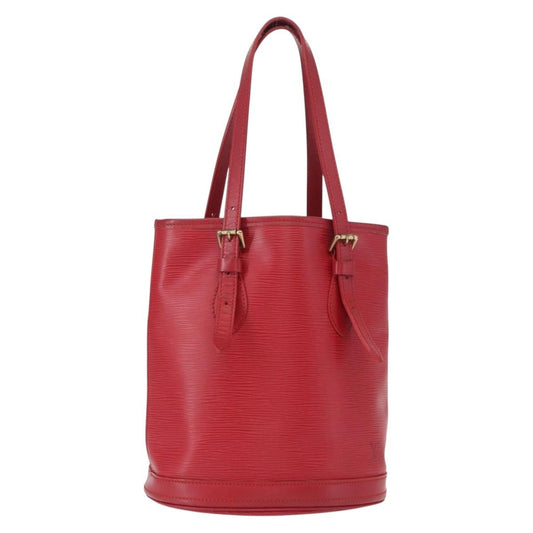 Louis Vuitton Bucket Bag Epi Leather, RED, LEATHER, Shoulder bag