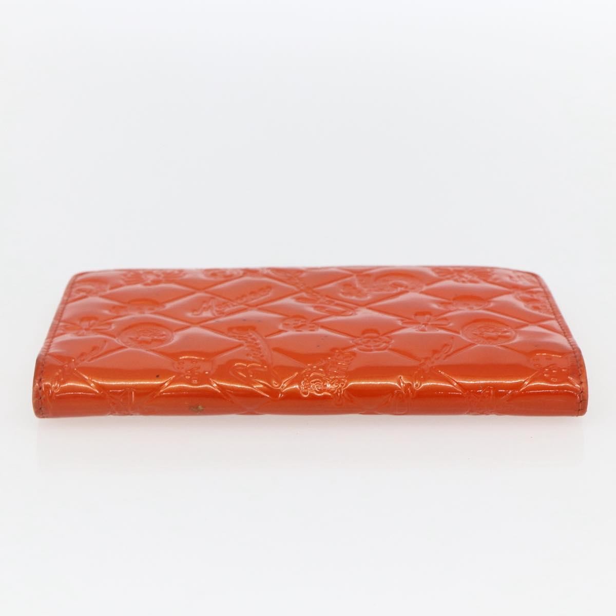 Chanel Lucky Symbols Yen Wallet Embossed Quilted Patent, Orange, Patent Leather, Wallet