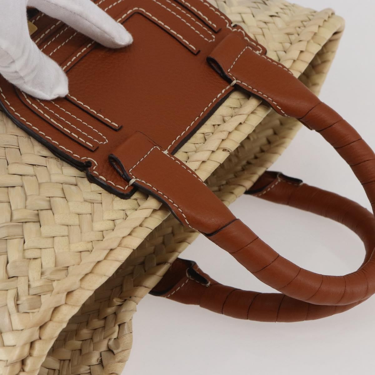 Chloe Marcie Tote RAFFIA, BEIGE, WOOD, Tote bag