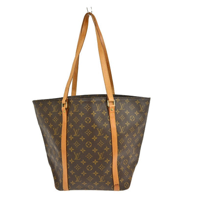 Louis Vuitton Shopping Sac Handbag Monogram Canvas, BROWN, CANVAS, Tote bag