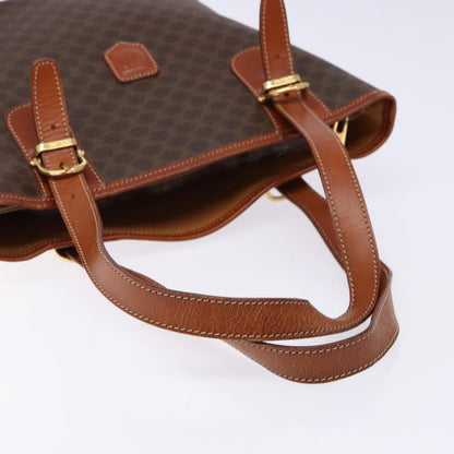 Celine Vintage Macadam Shopper Tote Coated Canvas, BROWN, CANVAS, Tote bag