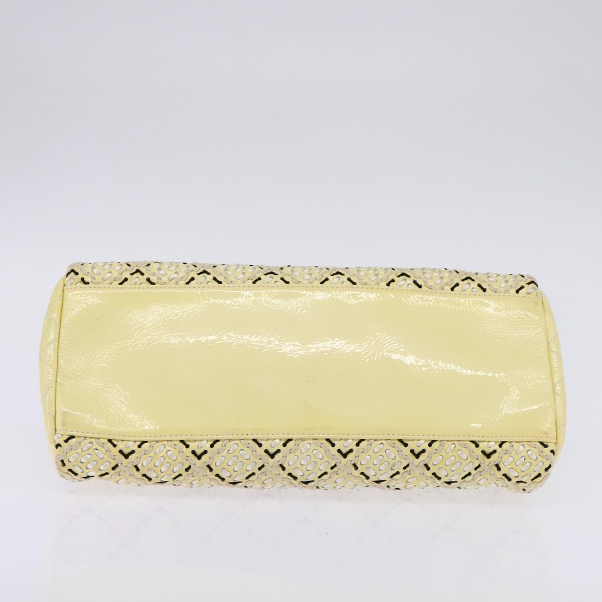 Chanel Just Mademoiselle Bag Woven Stitch Patent, BEIGE, PATENT_LEATHER, Handbag