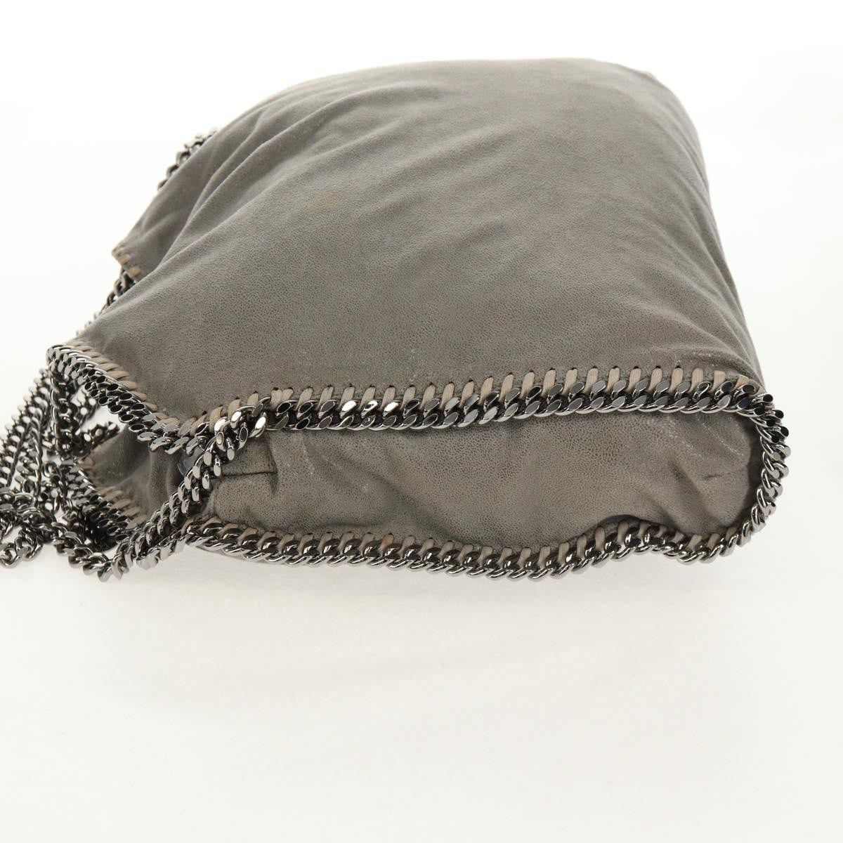 Stella McCartney Falabella Fold Over Bag Faux Leather, GRAY, POLYESTER, Shoulder bag