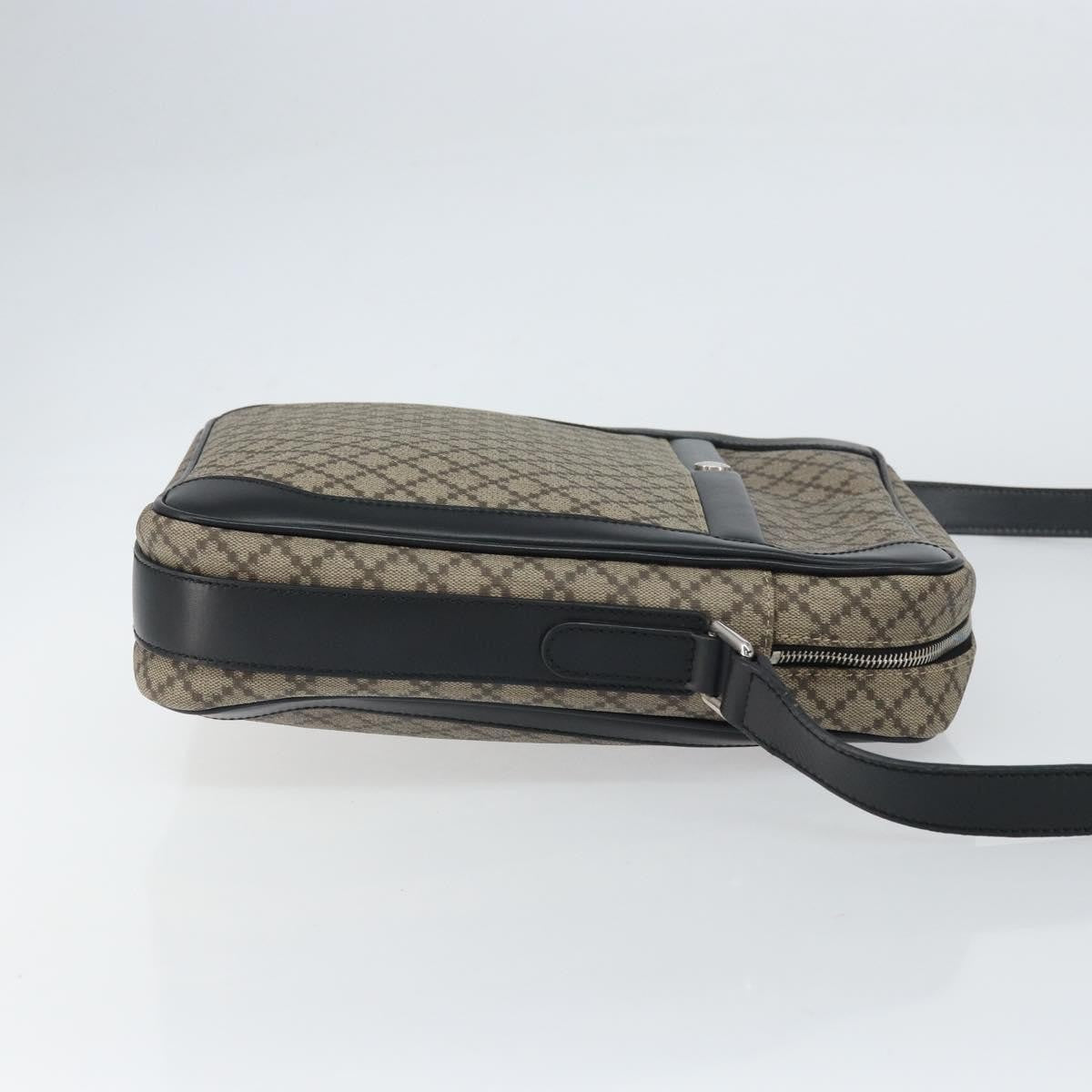 Gucci Snap Messenger Bag Diamante Coated Canvas, BEIGE, PVC, Shoulder bag