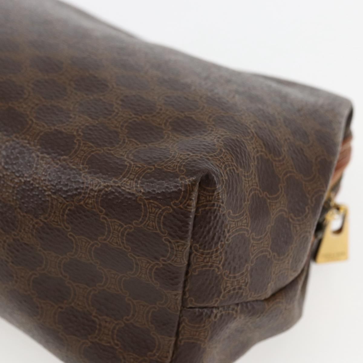 Celine Macadam Pochette Canvas and Leather, BROWN, CANVAS, Clutche & pouche