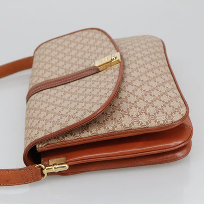 Celine Macadam Shoulder Bag Canvas, BEIGE, CANVAS, Shoulder bag