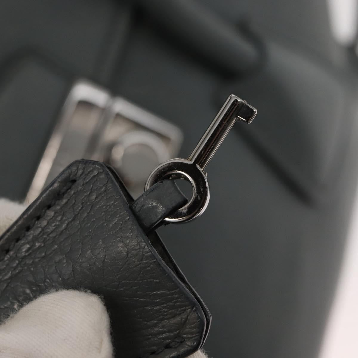 Prada Twin Pocket Lock Flap Tote Glace Calf, GRAY, LEATHER, Tote bag