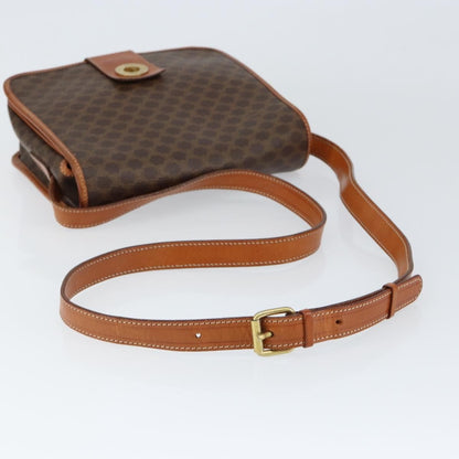 Celine Vintage Macadam Shoulder Bag Canvas and Leather, BROWN, CANVAS, Shoulder bag