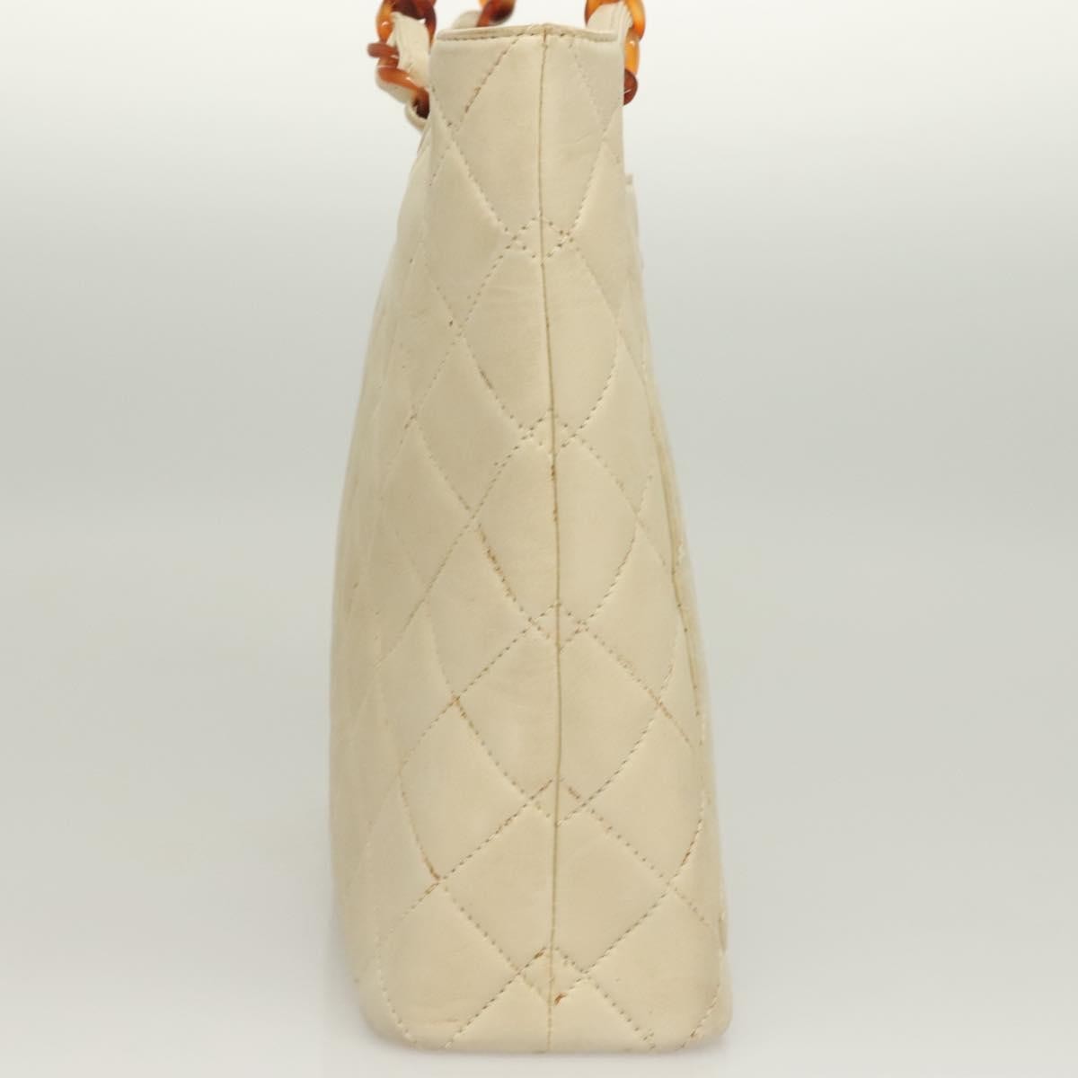 Chanel Vintage CC Front Pocket Tote Quilted Leather, BEIGE, LEATHER, Tote bag