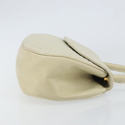 Bally Vintage Handbag Quilted Leather, White, Leather, Handbag