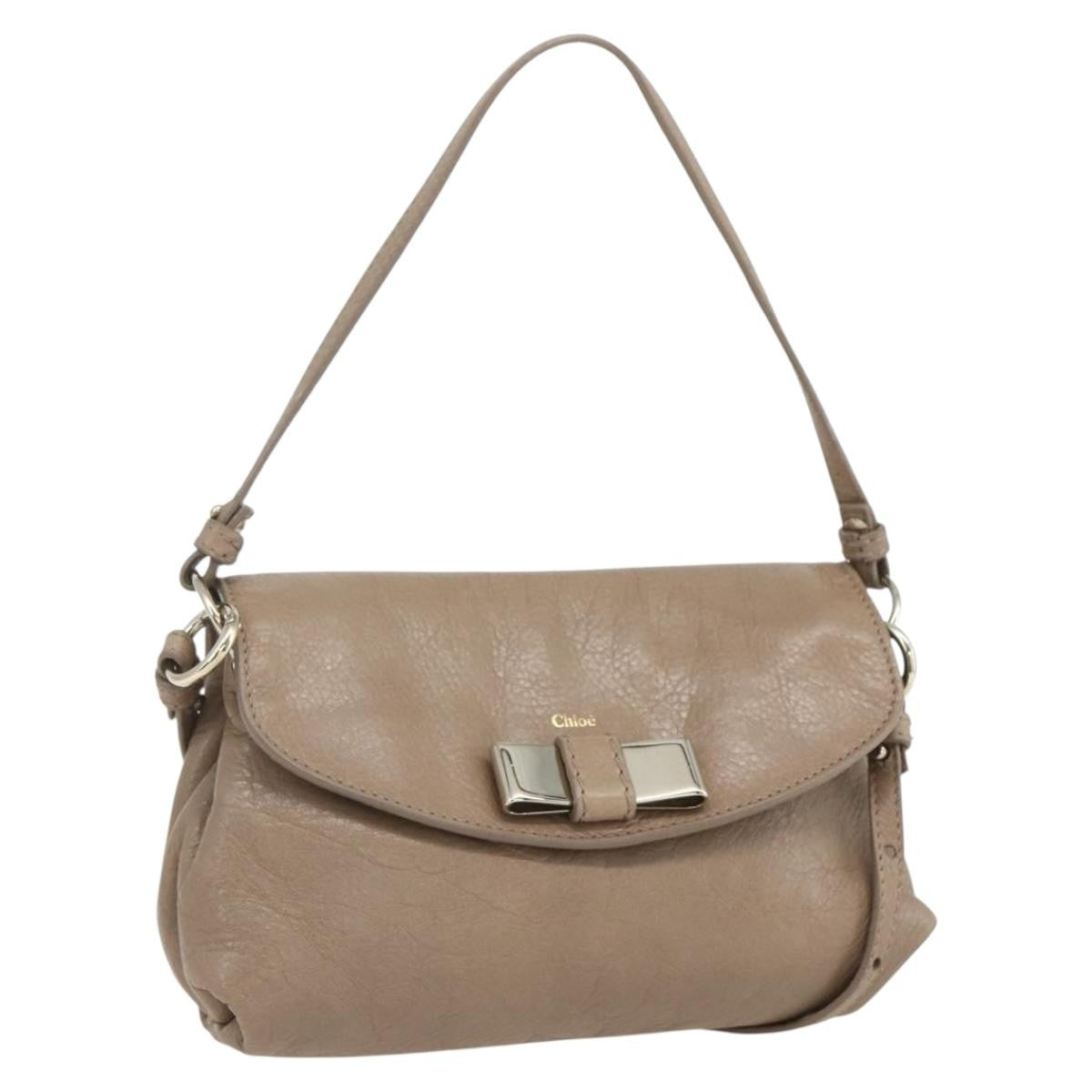 Chloe Lily Handbag Leather, BEIGE, LEATHER, Handbag