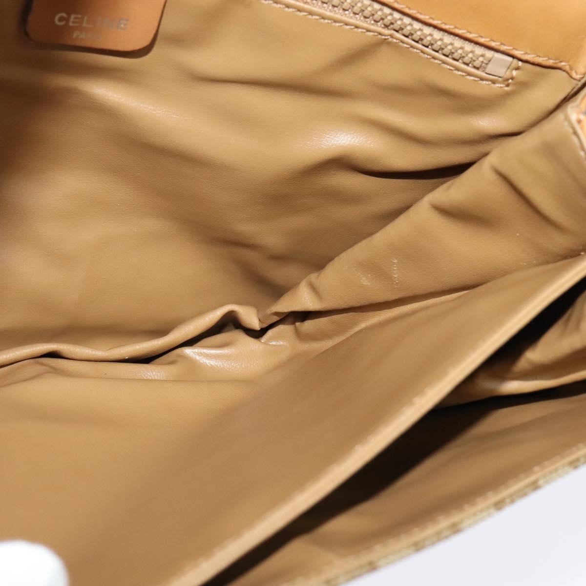 Celine Macadam Shoulder Bag PVC Leather, BEIGE, CANVAS, Shoulder bag