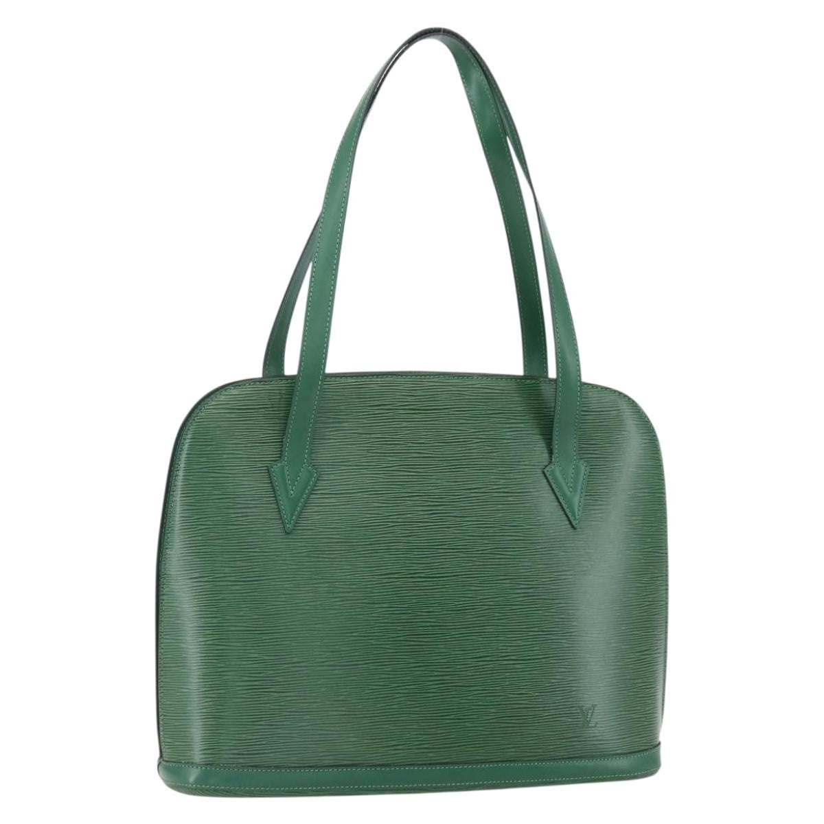 Louis Vuitton Lussac Handbag Epi Leather, GREEN, LEATHER, Shoulder bag