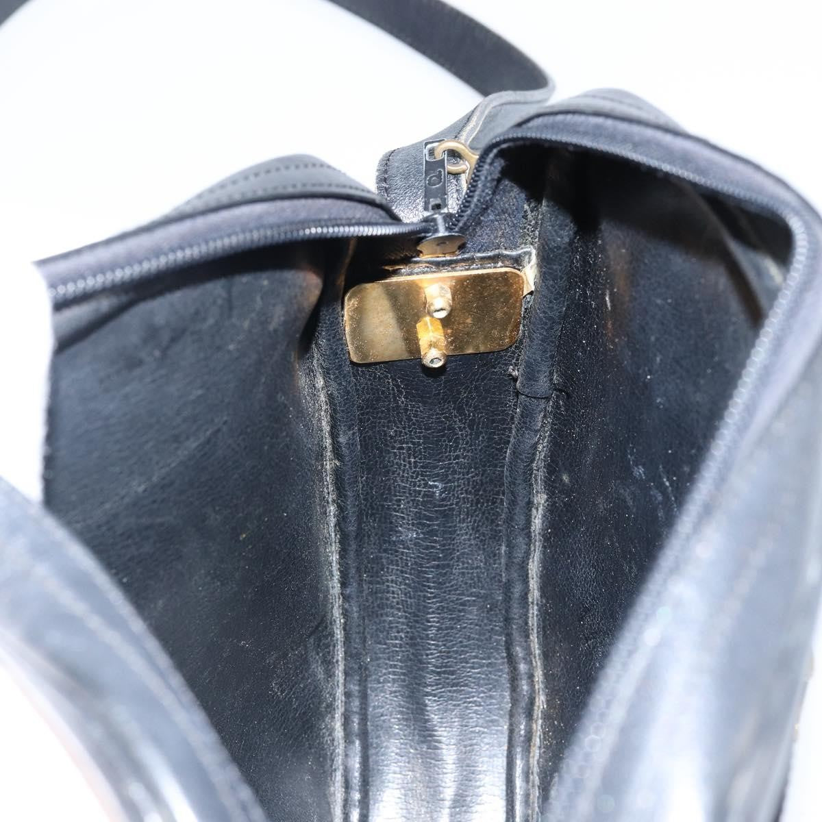 Christian Dior Vintage Shoulder Bag Leather, NAVY, LEATHER, Shoulder bag