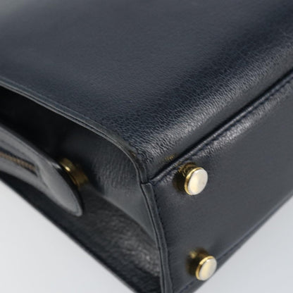 Salvatore Ferragamo Gancini handbag Leather, NAVY, LEATHER, Handbag