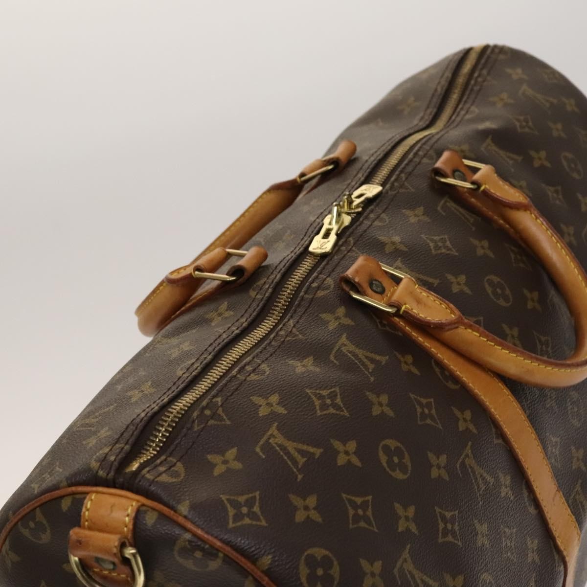 Louis Vuitton Keepall Bandouliere Bag Monogram Canvas, BROWN, CANVAS, Travel bag