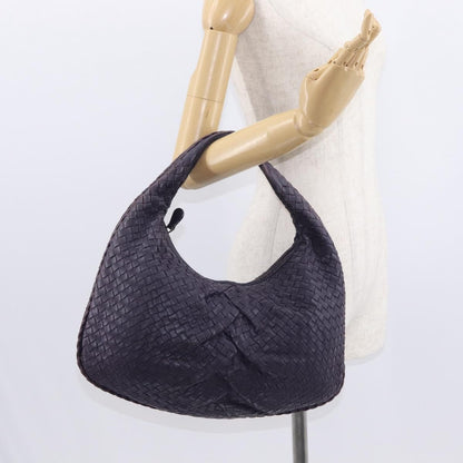 Bottega Veneta Veneta Hobo Pleated Intrecciato Nappa, PURPLE, LEATHER, Shoulder bag
