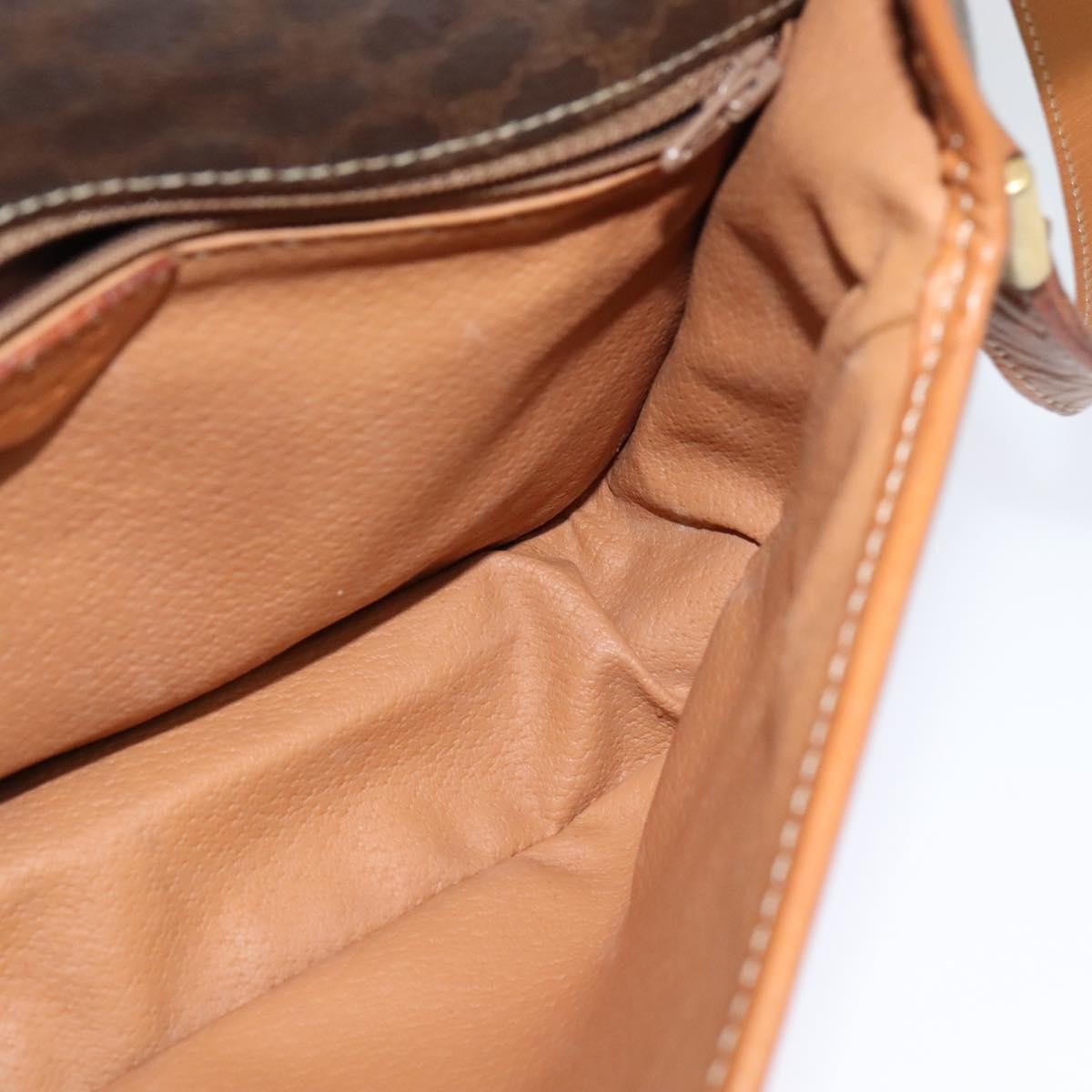 Celine Macadam Shoulder Bag PVC Leather, BROWN, CANVAS, Shoulder bag