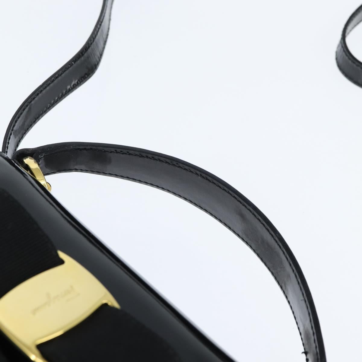 Salvatore Ferragamo Vala Handbag Patent leather, BLACK, PATENT_LEATHER, Handbag