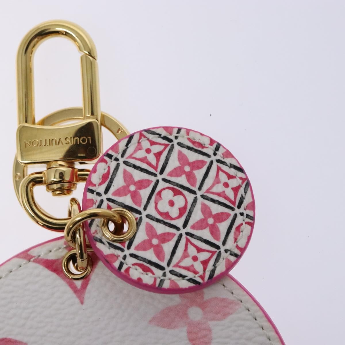 Louis Vuitton Illustre Bag Charm and Key Holder Spring in the City Monogram Giant Canvas, PINK, CANVAS, Charms and Keychains