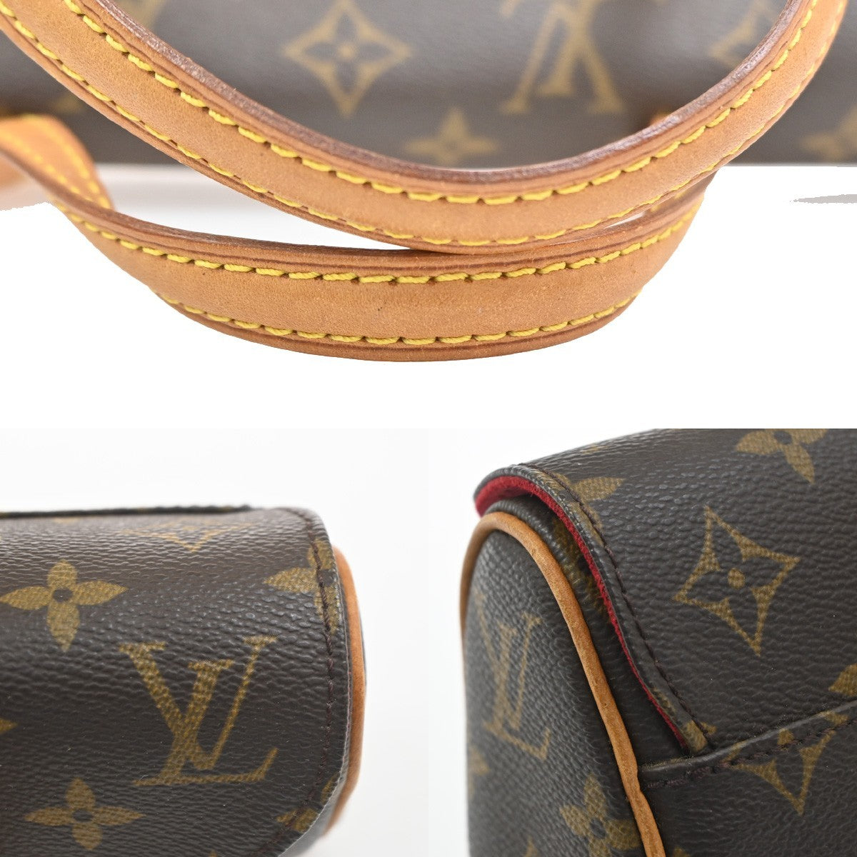 Louis Vuitton Sonatine Handbag Monogram Canvas, Brown, Canvas, Handbag