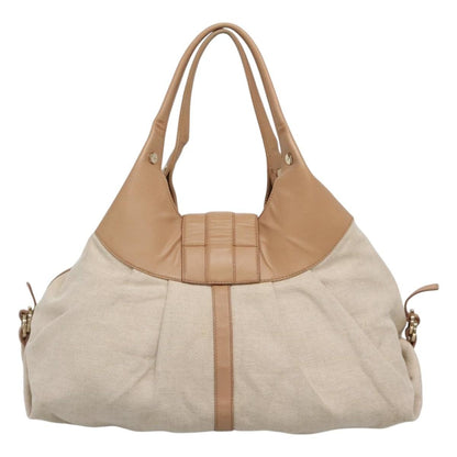 Bvlgari Chandra Hobo Canvas and Leather, Beige, Canvas, Tote Bag