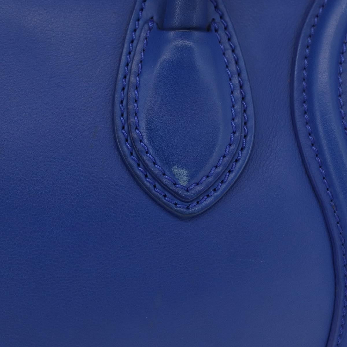 Celine Luggage Bag Smooth Leather, BLUE, LEATHER, Handbag