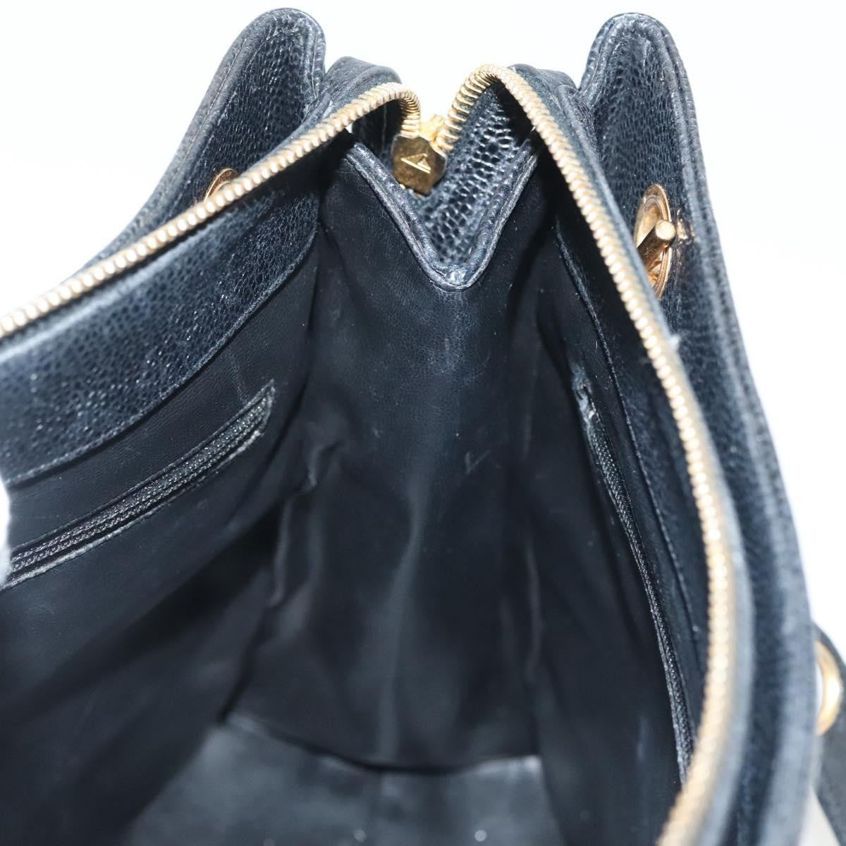 Chanel Vintage CC Logo Chain Tote Caviar, BLACK, LEATHER, Tote bag