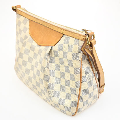 Louis Vuitton Siracusa Handbag Damier, WHITE, CANVAS, Shoulder bag