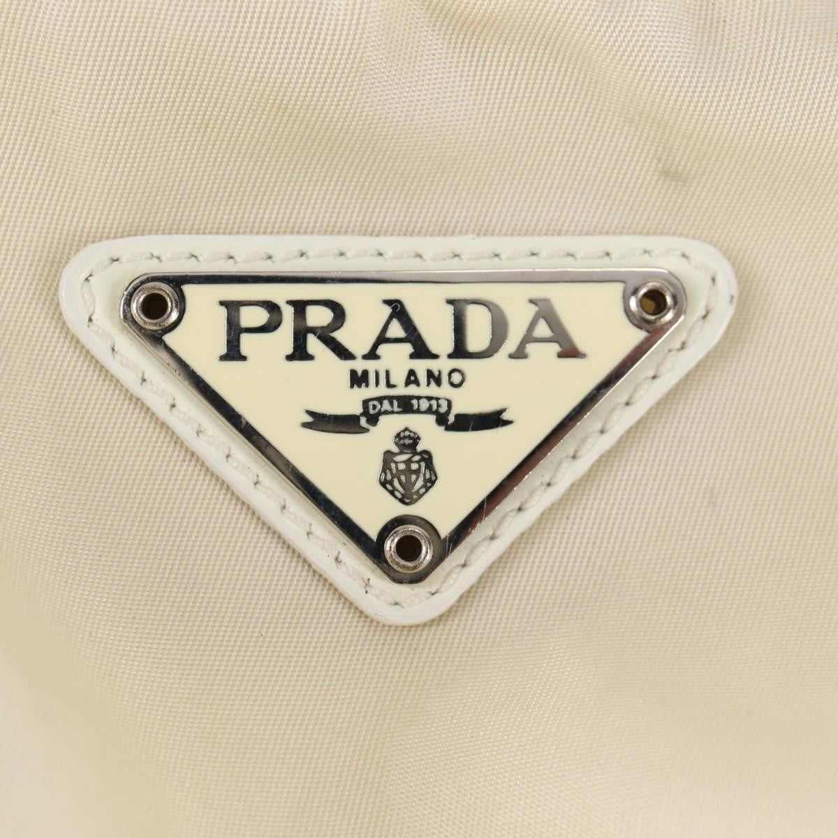 Prada Front Pocket Buckle Backpack Nylon, ECRU, NYLON, Backpack