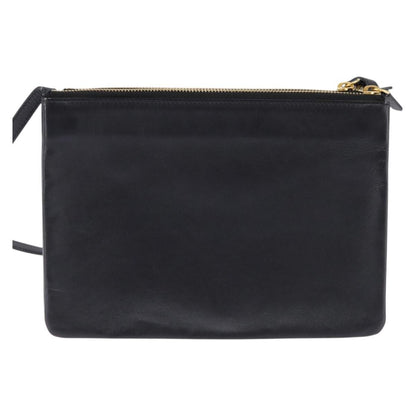 Celine Trio Crossbody Bag Leather, BLACK, LEATHER, Crossbody bag