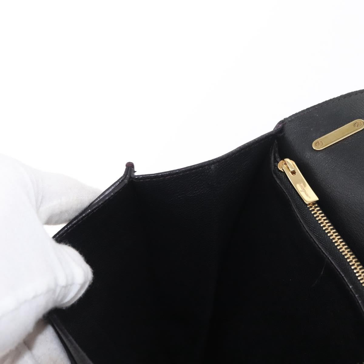 Salvatore Ferragamo Gancini Shoulder Bag Leather, PURPLE, LEATHER, Shoulder bag