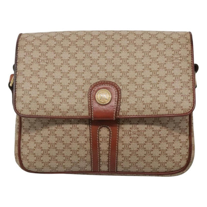 Celine Macadam Shoulder Bag PVC Leather, BEIGE, CANVAS, Shoulder bag