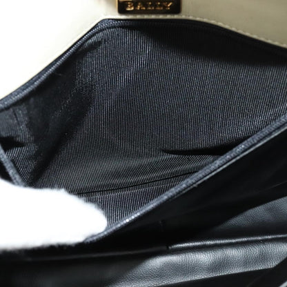 Bally Vintage Chain Shoulder Bag Quilted Leather, WHITE, LEATHER, Shoulder bag