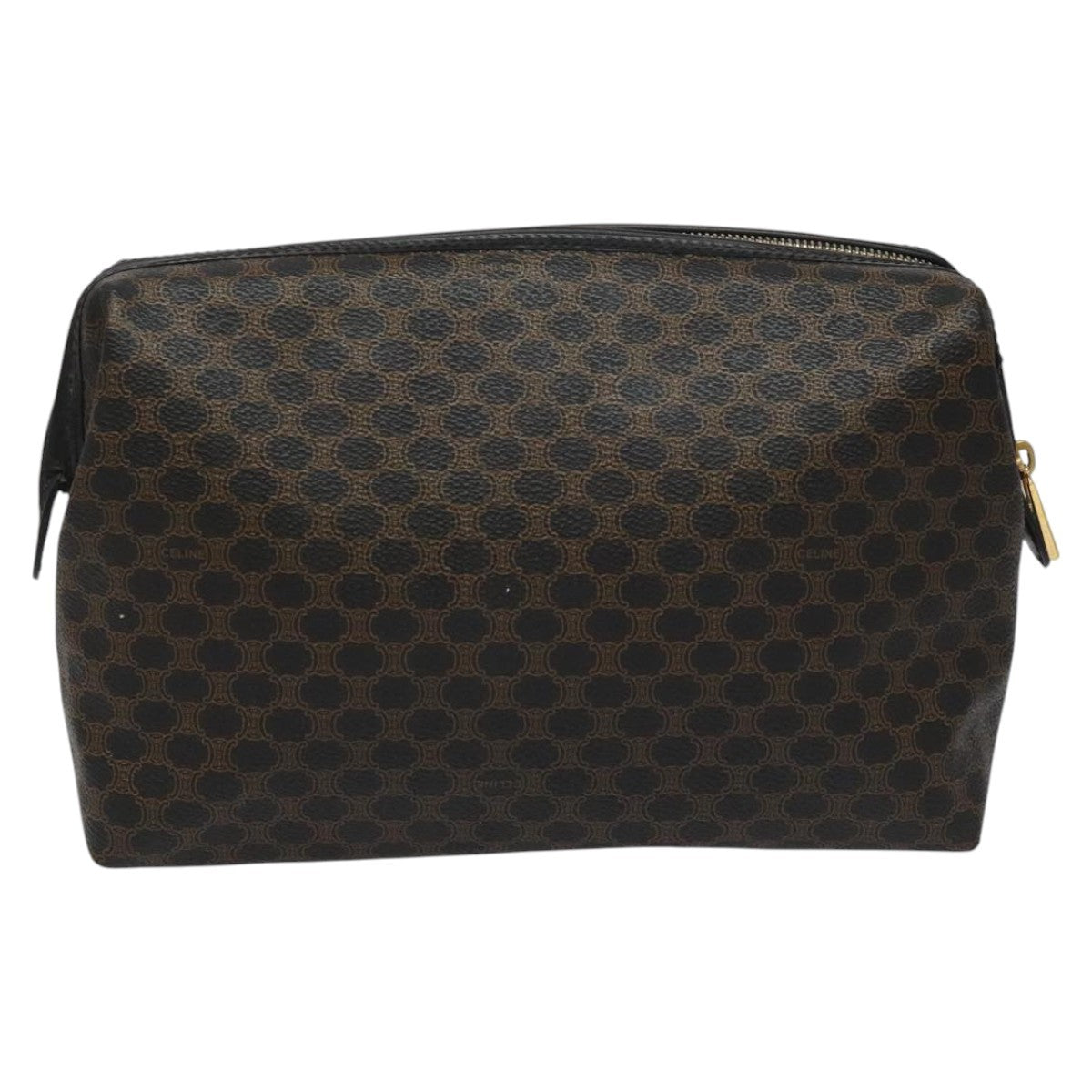 Celine Macadam Pochette Canvas and Leather, BLACK, CANVAS, Clutche & pouche