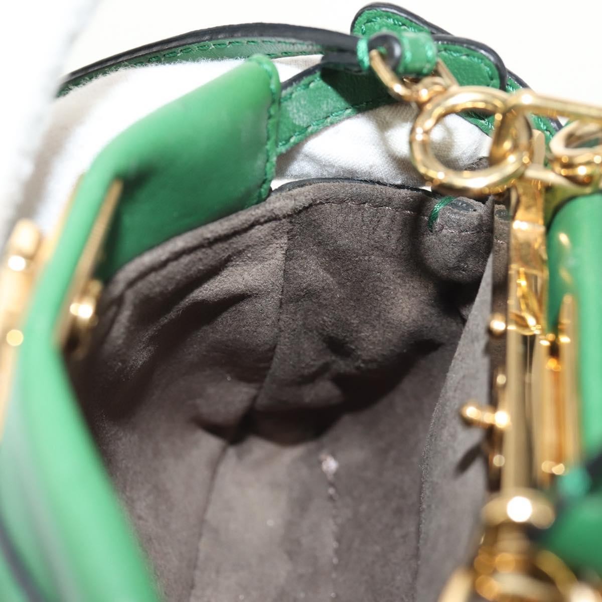 Fendi Peekaboo Bag Leather, GREEN, LEATHER, Handbag