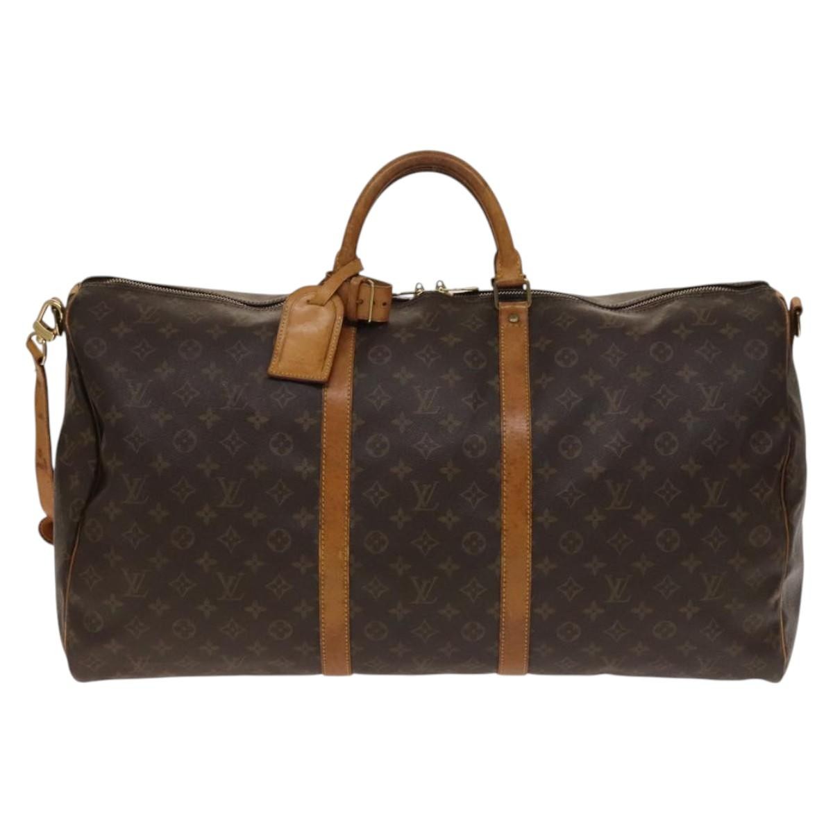 Louis Vuitton Keepall Bandouliere Bag Monogram Canvas, BROWN, CANVAS, Travel bag
