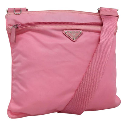 Prada Front Pocket Messenger Bag Tessuto, PINK, NYLON, Shoulder bag