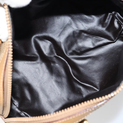 Celine Vintage Macadam Handbag Canvas and Leather, BEIGE, CANVAS, Handbag