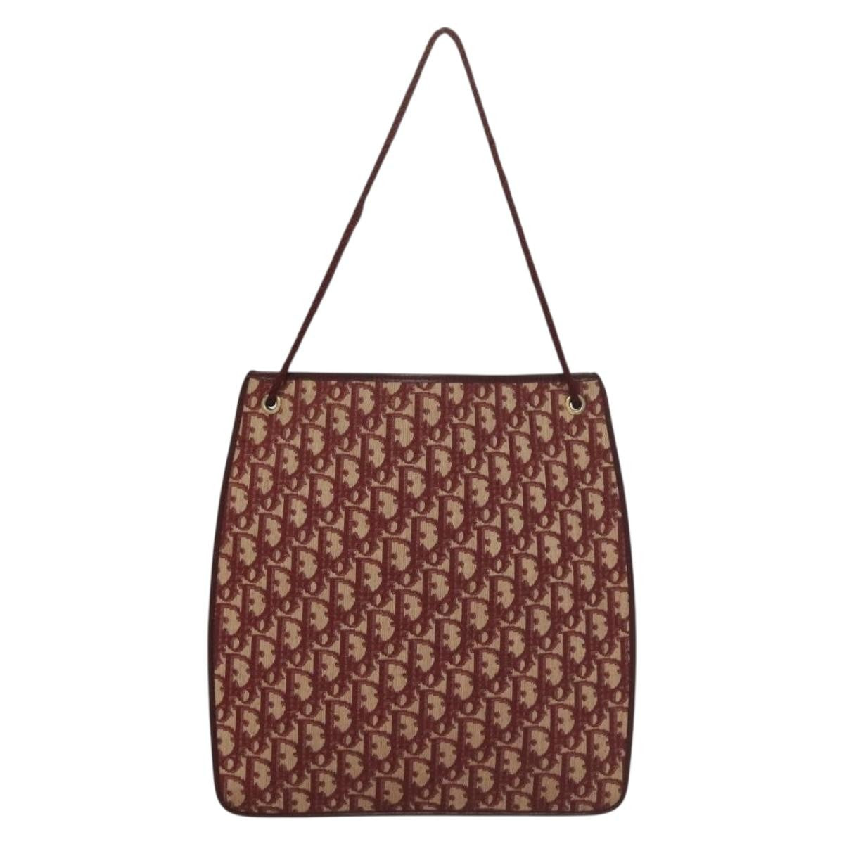 Christian Dior Vintage Trotter Shoulder Bag Canvas, RED, CANVAS, Shoulder bag