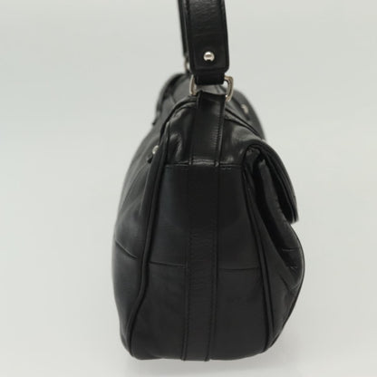 Salvatore Ferragamo Gancini handbag Leather, BLACK, LEATHER, Handbag